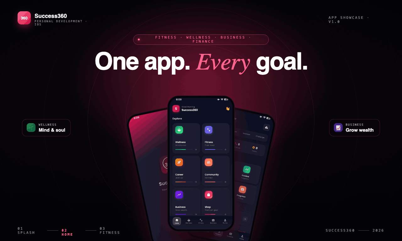 Mobile app interface showcase